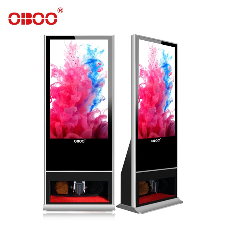 OBOO55寸立体式红外擦鞋智能机场地铁广告机