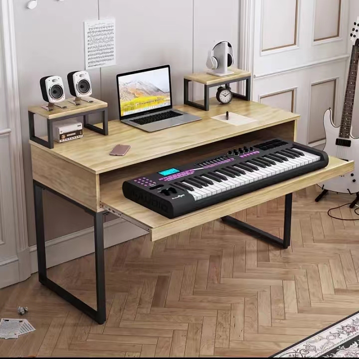 实木琴桌编曲音乐制作录音棚桌midi键盘桌音频工作台电钢桌