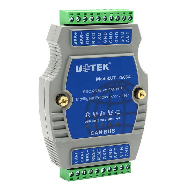宇泰(UTEK)RS232\/485转CANBUS协议转换器工业级正品UT-2506A